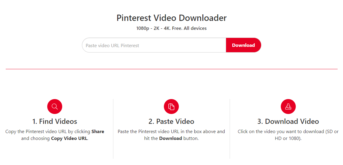 PinDown.io to Download Video Full HD, 4K from Pinterest